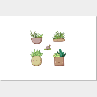 Cute plants with faces Posters and Art